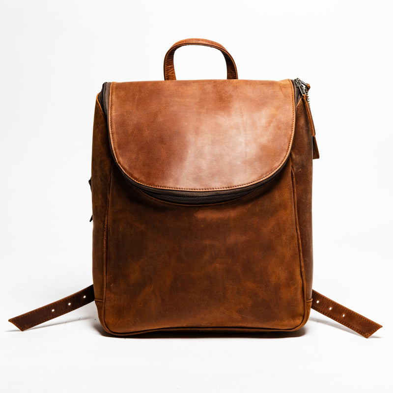Student Leather Backpack - Red Verified Leather