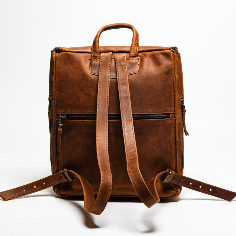Student Leather Backpack - Red Verified Leather