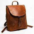 Student Leather Backpack - Tan