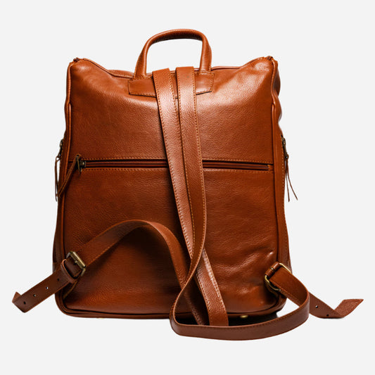 Student Leather Backpack - Tan Verified Leather