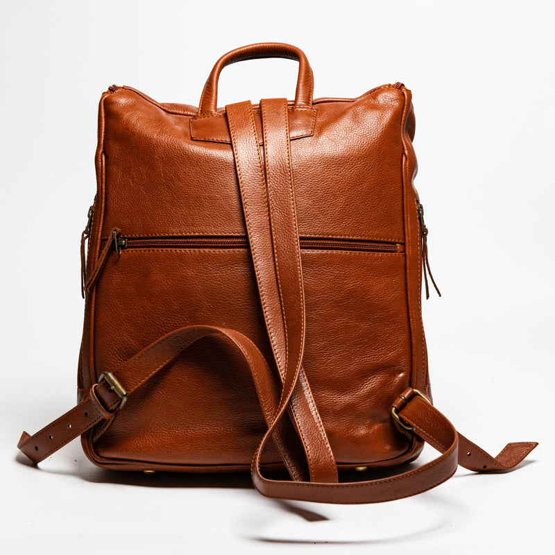 Student Leather Backpack - Red Verified Leather