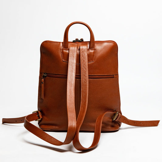 Tech Leather Backpack - Tan Verified Leather