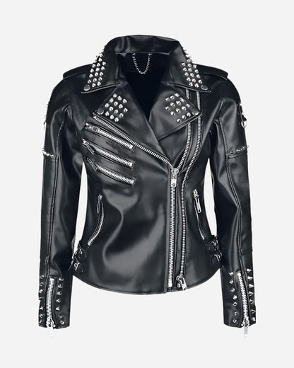 Black Studded Leather Jacket