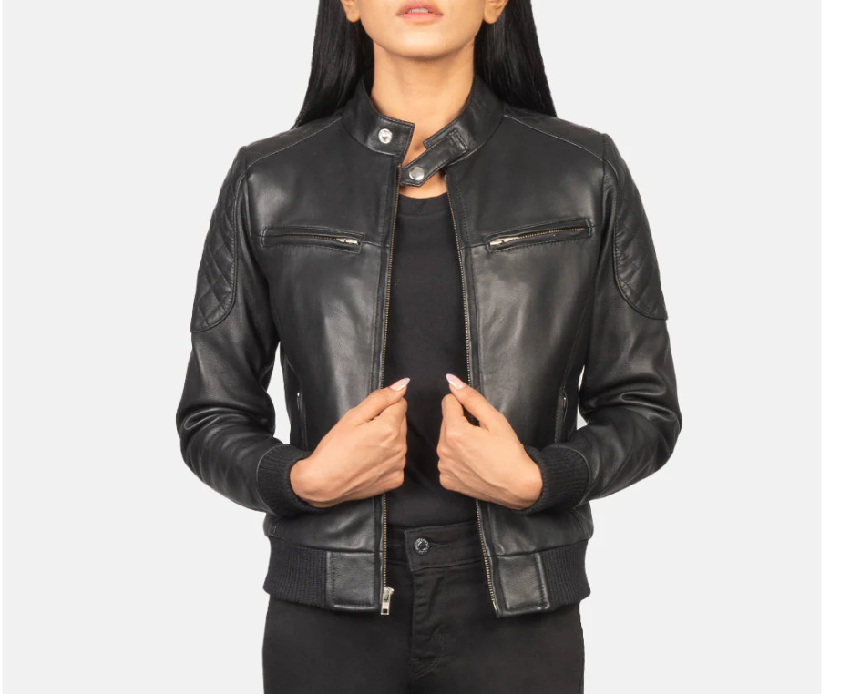 Black Leather Bomber Jacket Verified Leather