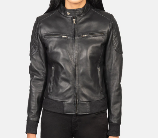 Black Leather Bomber Jacket Verified Leather