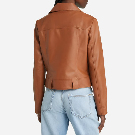 Alice Brown Asymmetrical Leather Moto Jacket