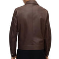 Allan Lambskin Leather Dark Brown Leather Jacket