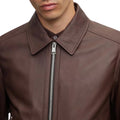 Allan Lambskin Leather Dark Brown Leather Jacket