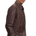 Allan Lambskin Leather Dark Brown Leather Jacket