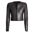 Margret Cropped Premium Black Leather Jacket