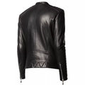 Black Quilted Leather Jacket Cafe Racer