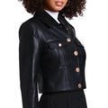 Black Leather Military Style Jacket