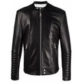 Black Quilted Leather Jacket Cafe Racer