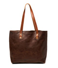 Classic Leather Tote- Hazelnut Brown