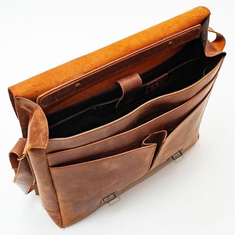 Coarse Leather Messenger 16" Verified Leather