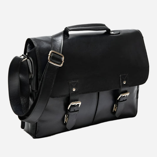 Coarse Leather Messenger 16" Verified Leather
