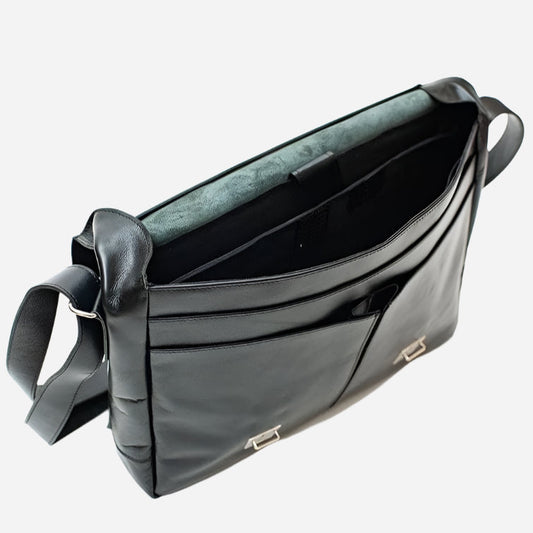 Coarse Leather Messenger 16" Verified Leather