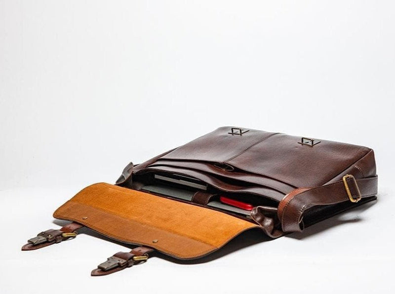 Coarse Leather Messenger 16" Verified Leather