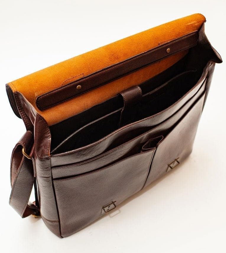 Coarse Leather Messenger 16" Verified Leather
