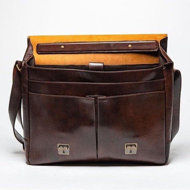 Coarse Leather Messenger 16" Verified Leather