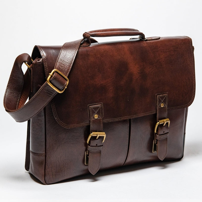 Coarse Leather Messenger 16" Verified Leather