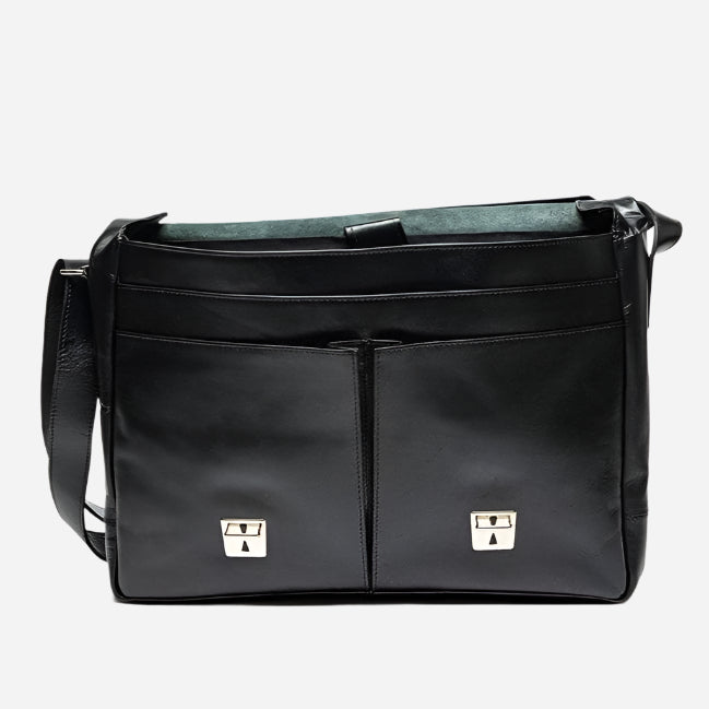 Coarse Leather Messenger 16" Verified Leather