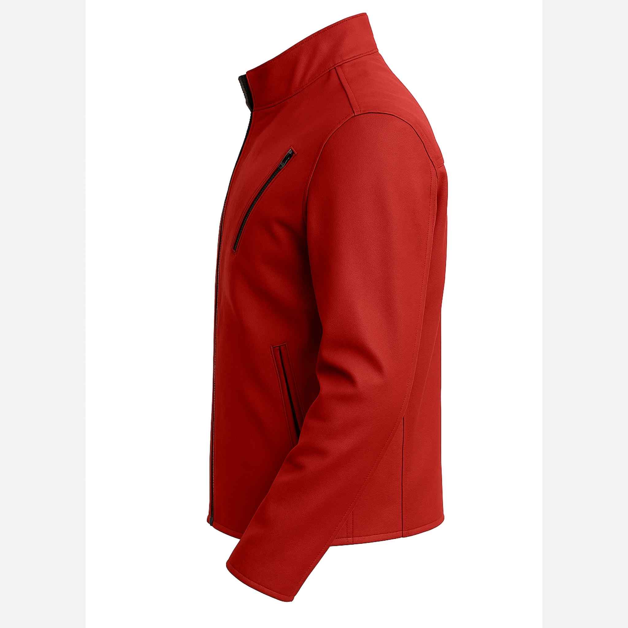 Stylish Red Men Stylish Synthetic Leather Jacket