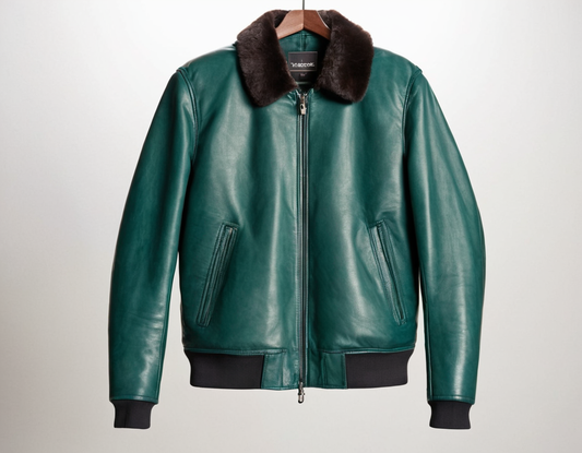 Teal Green Leather Jacket Mens Verified Leather
