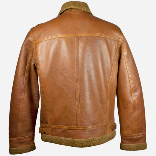 Men's Ricardo Brown Collar Leather Jacket