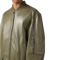 Green Mens Jacket Leather Bomber