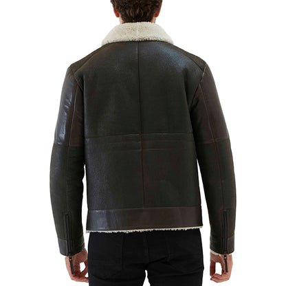 Mens Black Shearling Leather Jacket