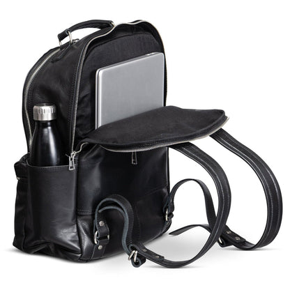 Leather Backpack Rucksack - Black Verified Leather