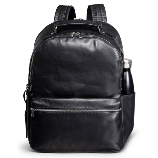 Leather Backpack Rucksack - Black Verified Leather