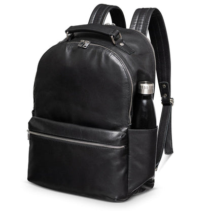 Leather Backpack Rucksack - Black Verified Leather