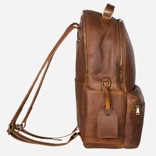 Leather Backpack Rucksack - Brown Verified Leather