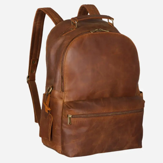 Leather Backpack Rucksack - Brown Verified Leather