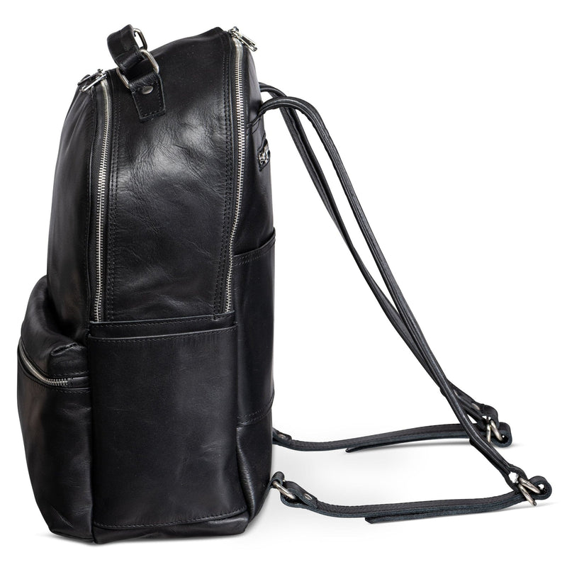 Leather Backpack Rucksack - Black Verified Leather