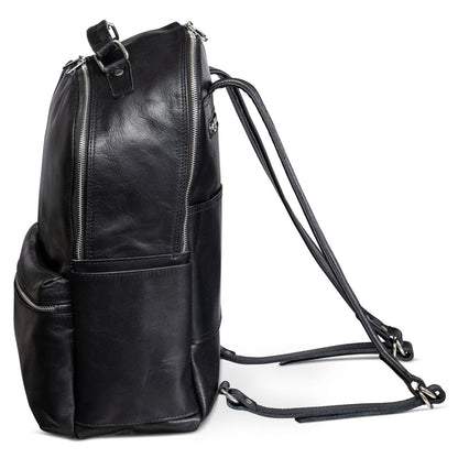 Leather Backpack Rucksack - Black Verified Leather
