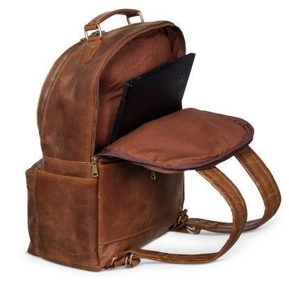 Leather Backpack Rucksack - Brown Verified Leather