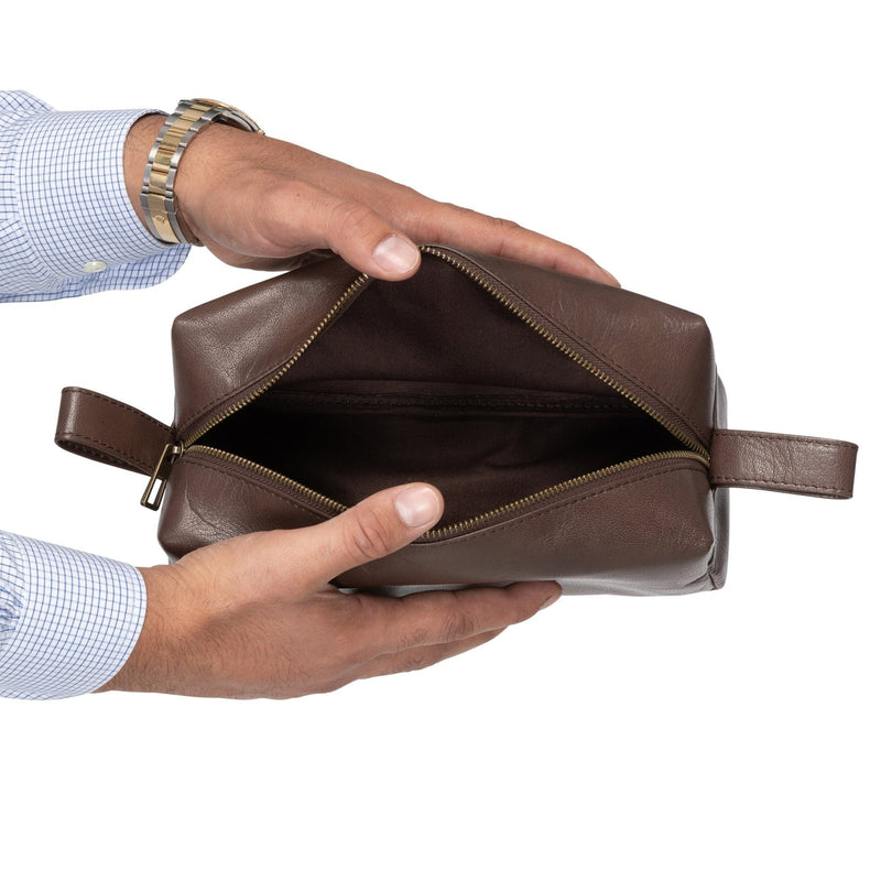 Leather Dopp Kit - Black Verified Leather