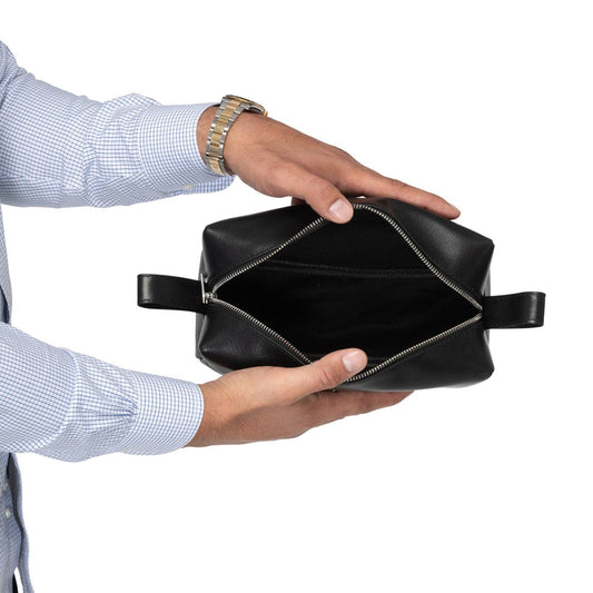 Leather Dopp Kit - Black Verified Leather