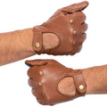 Leather Driving Gloves Men - Brown