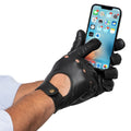 Leather Driving Gloves Men - Black