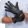 Leather Gloves Men - Black