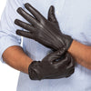 Leather Gloves Men - Brown