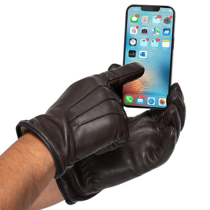 Leather Gloves Men - Black