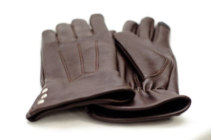 Leather Gloves Women - Brown