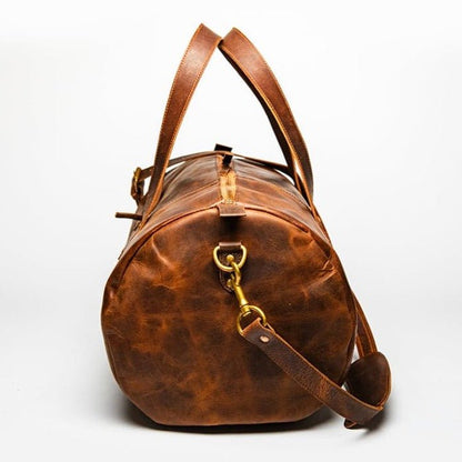 Gym Brown Leather Duffle 37L Verified Leather