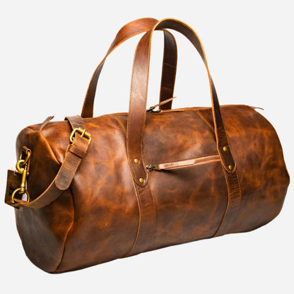 Gym Brown Leather Duffle 37L Verified Leather