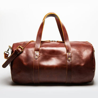 Gym Brown Leather Duffle 37L Verified Leather
